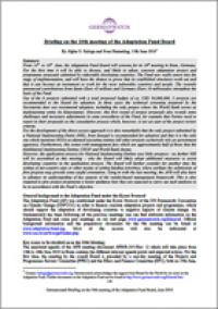 Cover Briefing Paper 10th Meeting Cover Briefing Paper 10th Meeting