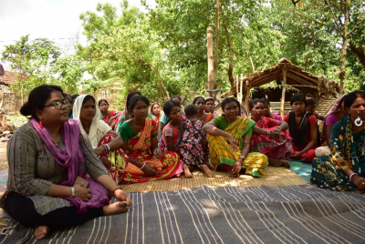 Women leading the community as mobilisers for climate change adaptation.
